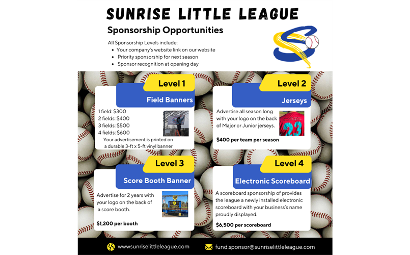 Sponsorships Opportunities Available 