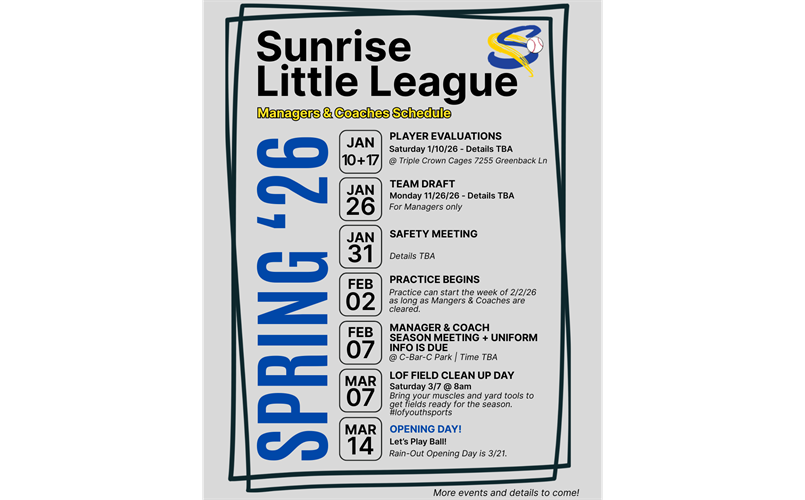 Manager & Coach Schedule